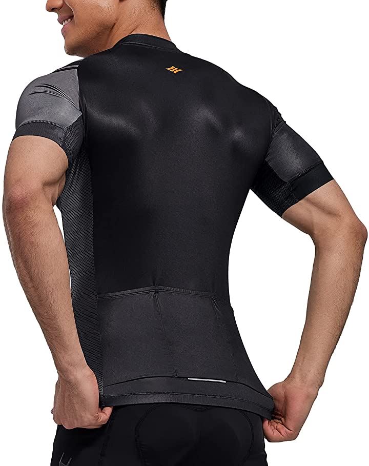 メンズ サイクルジャージ(ブラック, L)