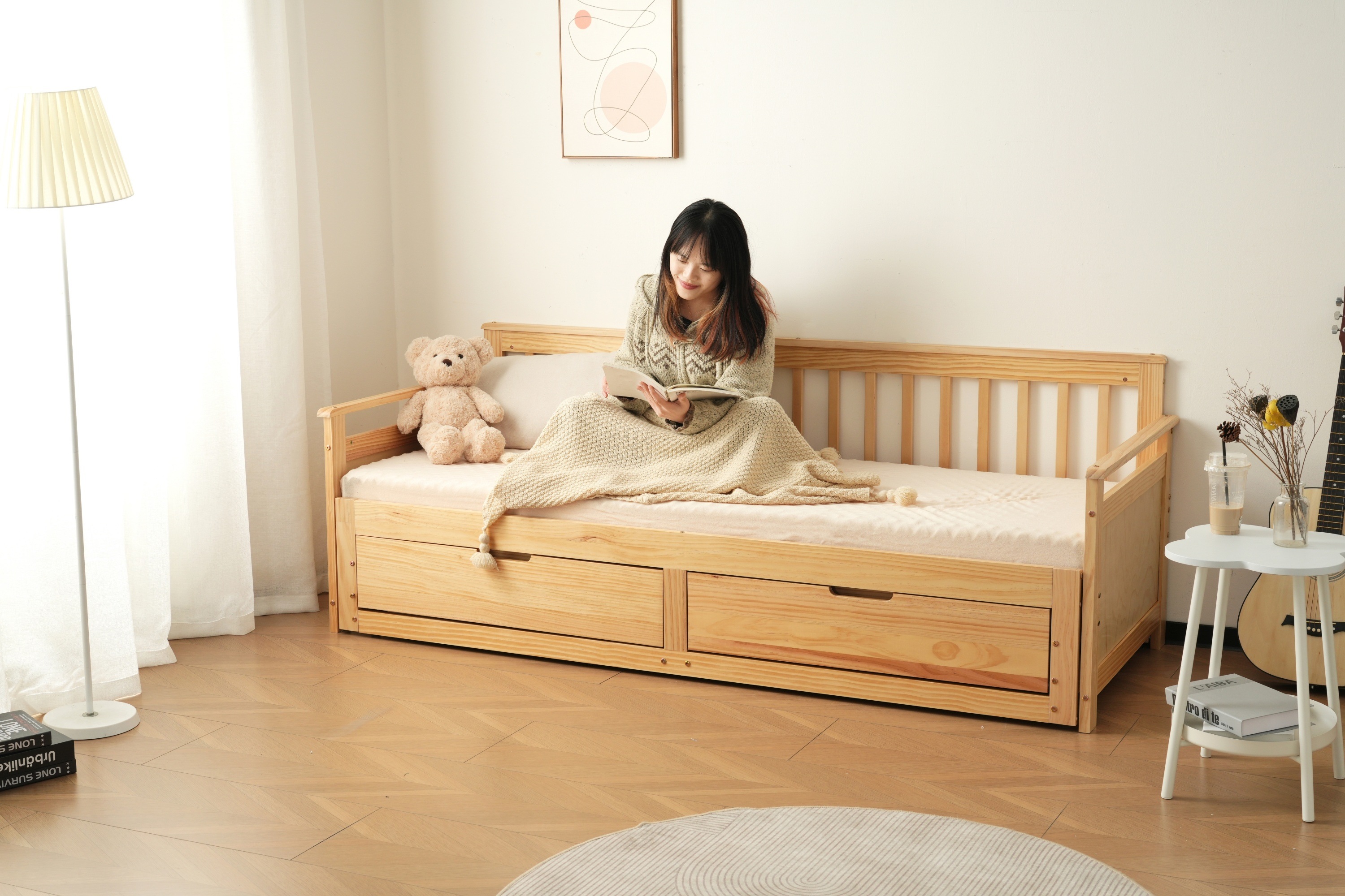 454【幅70cmマット2個付】ソファベッド ディベッド 伸長式ベッド 木製 引き出し付き 収納付き おしゃれ 2way 天然木 パイン材 すのこ仕様【ナチュラル】467 454【幅70cmマット2個付】ソファベッド ディベッド 伸長式ベッド 木製 引き出し付き 収納付き おしゃれ 2way 天然木 パイン材 すのこ仕様【ナチュラル】467