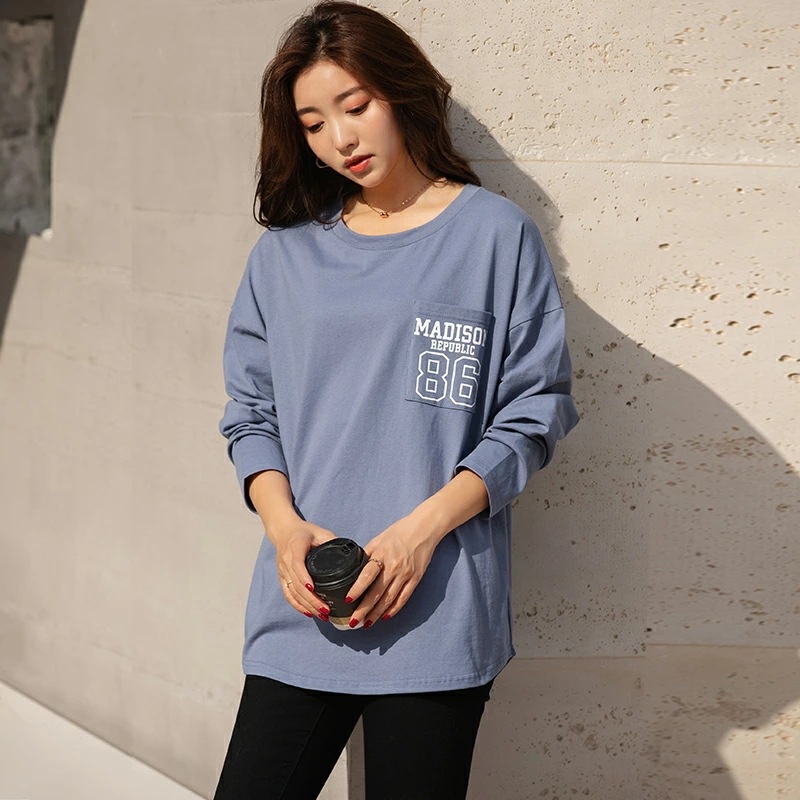 【OUTLET！クーポンで972円】 カレッジロゴ カットソー バックプリント 10色 ラウンドカット レイヤード Tシャツ トップス 長袖 カラバリ ママコーデ レディース 20代 30代 40代