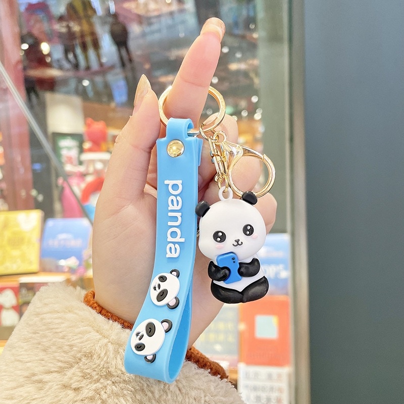 Qoo10] キーホルダー 可愛いパンダの鍵ロープ ハ