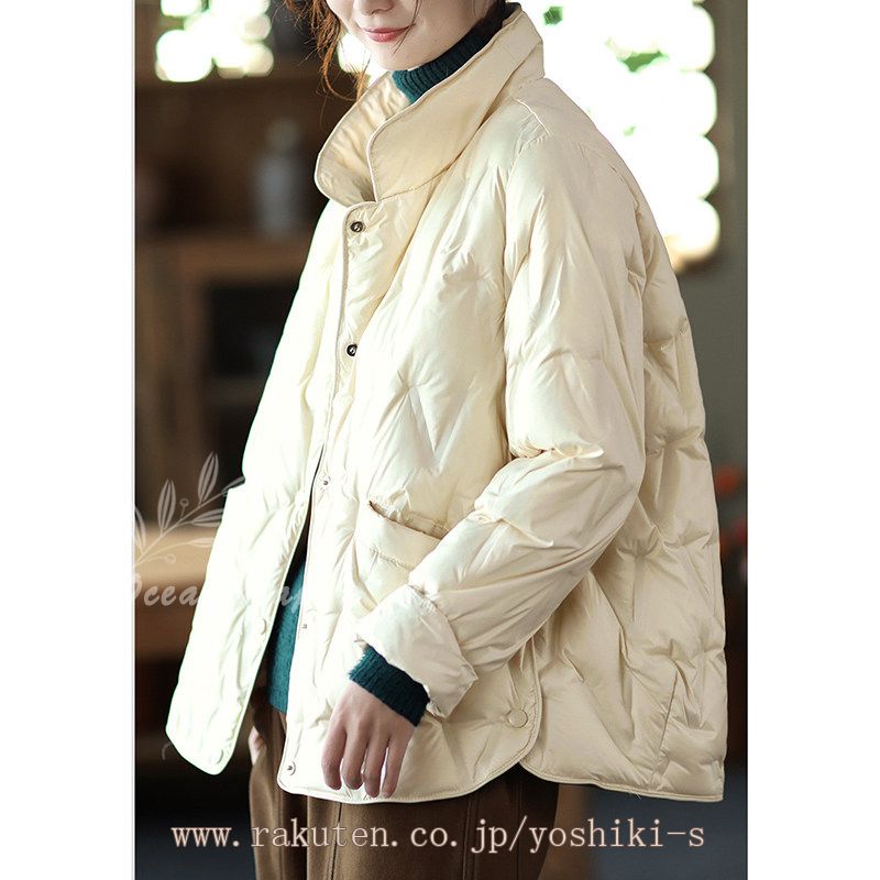 おしゃれ ダウンジャケット レディース ダウンコート ウルトラライトダウン ショート 軽量 防寒 シンプル 暖かい 防風 キルティング ダウンコート 防寒着 秋冬春 日常 散歩 OceanMap