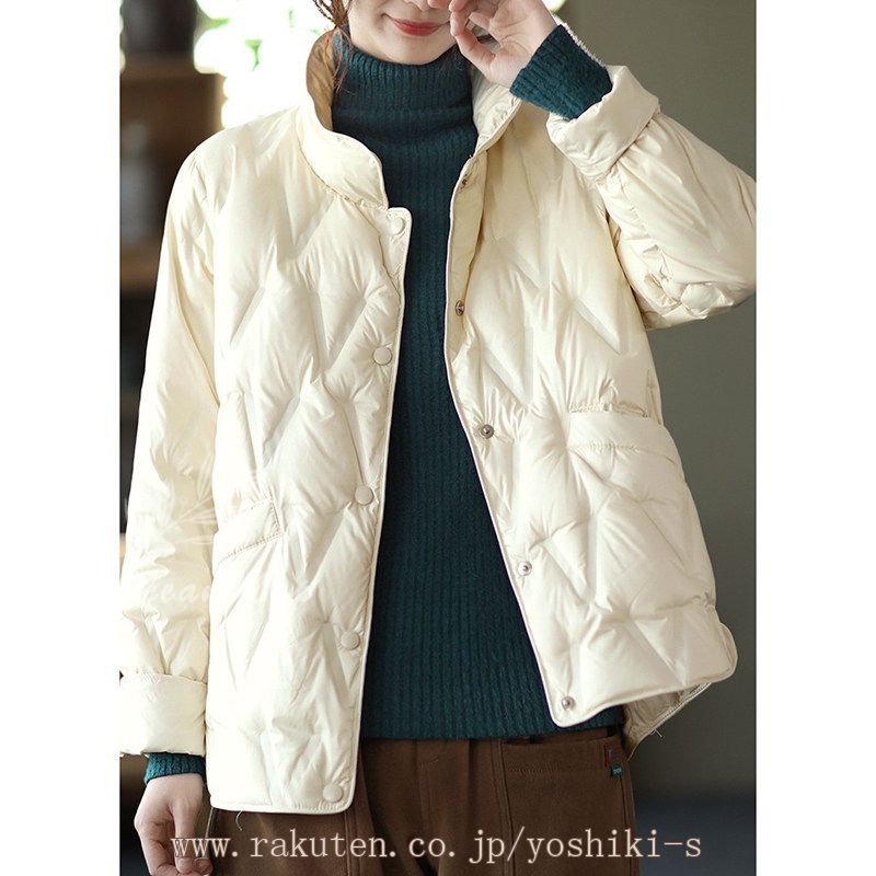 おしゃれ ダウンジャケット レディース ダウンコート ウルトラライトダウン ショート 軽量 防寒 シンプル 暖かい 防風 キルティング ダウンコート 防寒着 秋冬春 日常 散歩 OceanMap