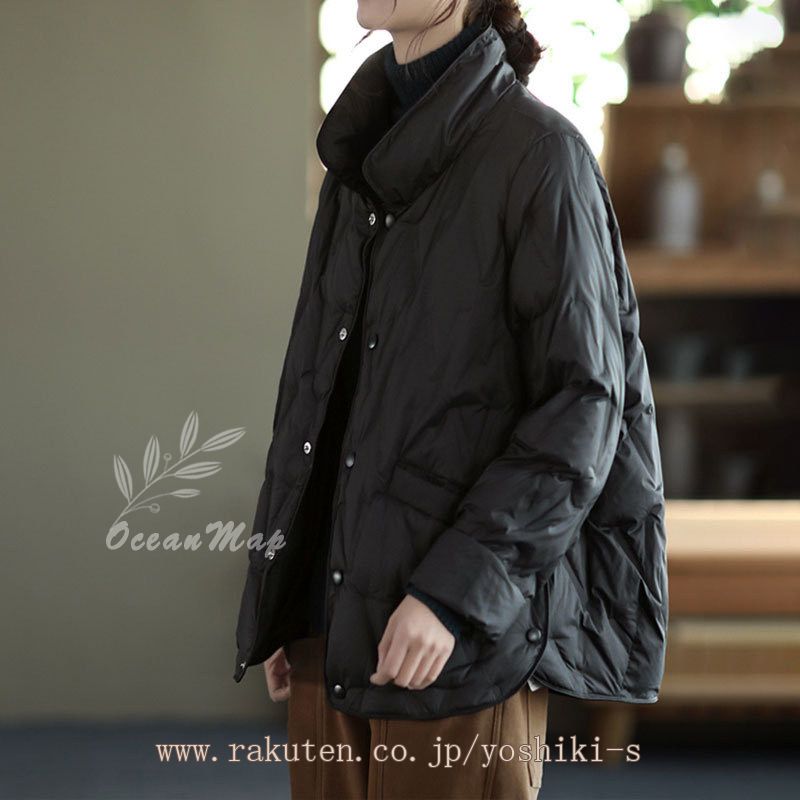 おしゃれ ダウンジャケット レディース ダウンコート ウルトラライトダウン ショート 軽量 防寒 シンプル 暖かい 防風 キルティング ダウンコート 防寒着 秋冬春 日常 散歩 OceanMap