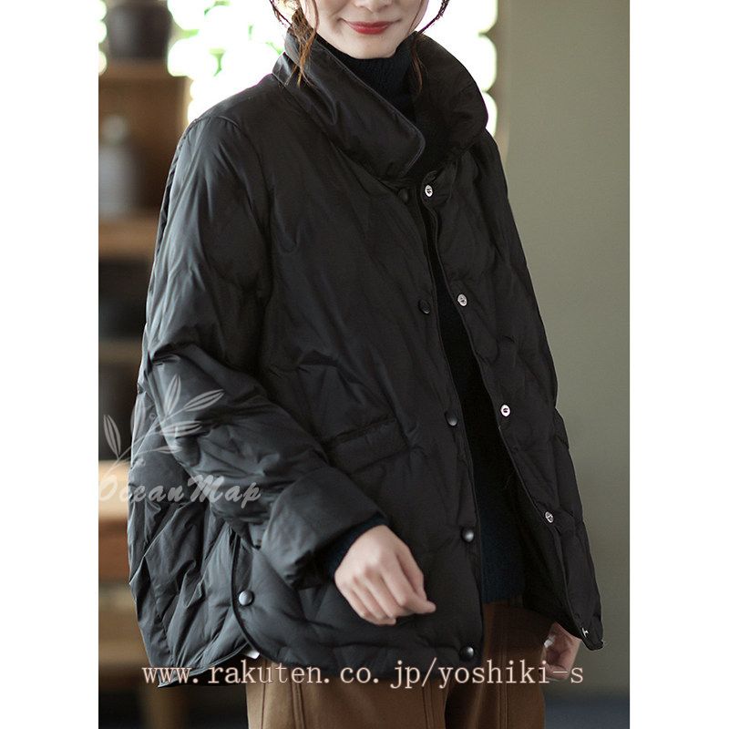 おしゃれ ダウンジャケット レディース ダウンコート ウルトラライトダウン ショート 軽量 防寒 シンプル 暖かい 防風 キルティング ダウンコート 防寒着 秋冬春 日常 散歩 OceanMap