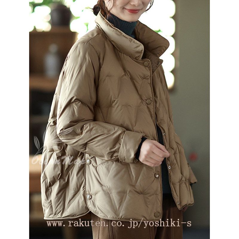 おしゃれ ダウンジャケット レディース ダウンコート ウルトラライトダウン ショート 軽量 防寒 シンプル 暖かい 防風 キルティング ダウンコート 防寒着 秋冬春 日常 散歩 OceanMap