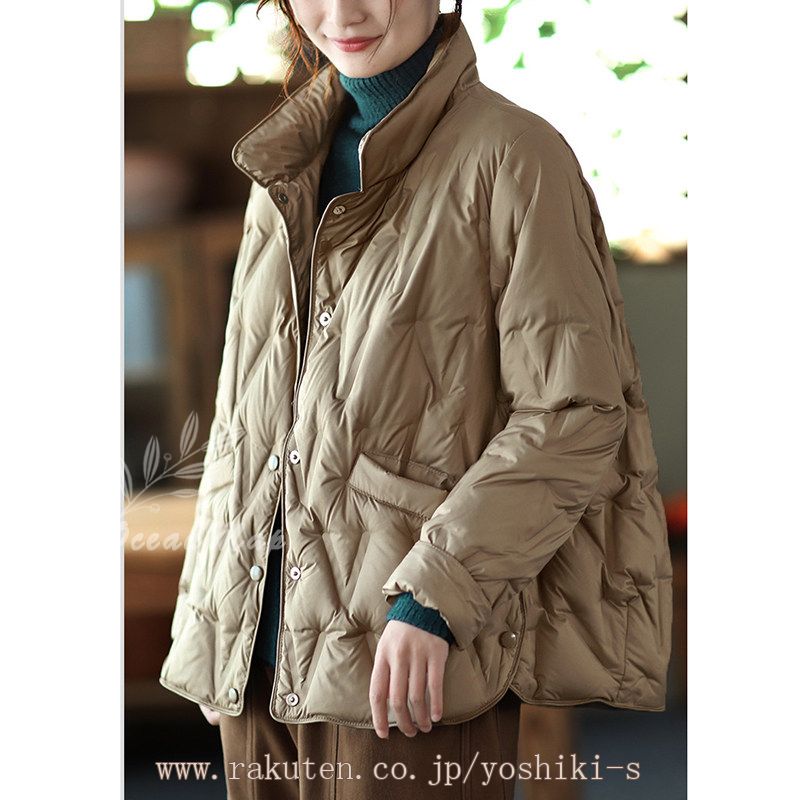 おしゃれ ダウンジャケット レディース ダウンコート ウルトラライトダウン ショート 軽量 防寒 シンプル 暖かい 防風 キルティング ダウンコート 防寒着 秋冬春 日常 散歩 OceanMap