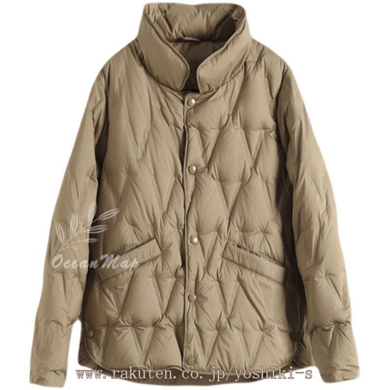 おしゃれ ダウンジャケット レディース ダウンコート ウルトラライトダウン ショート 軽量 防寒 シンプル 暖かい 防風 キルティング ダウンコート 防寒着 秋冬春 日常 散歩 OceanMap