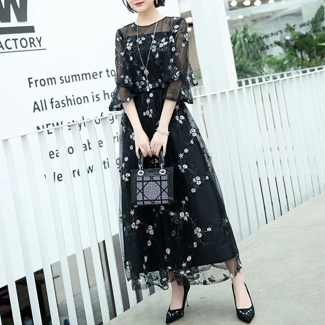 輝いて パーティードレス 結婚式 ワンピース ドレス フォーマルドレス 大きいサイズ レース ロングドレス レディース 体型カバー 成人式 同窓会 謝恩会 デートワンピース-a02