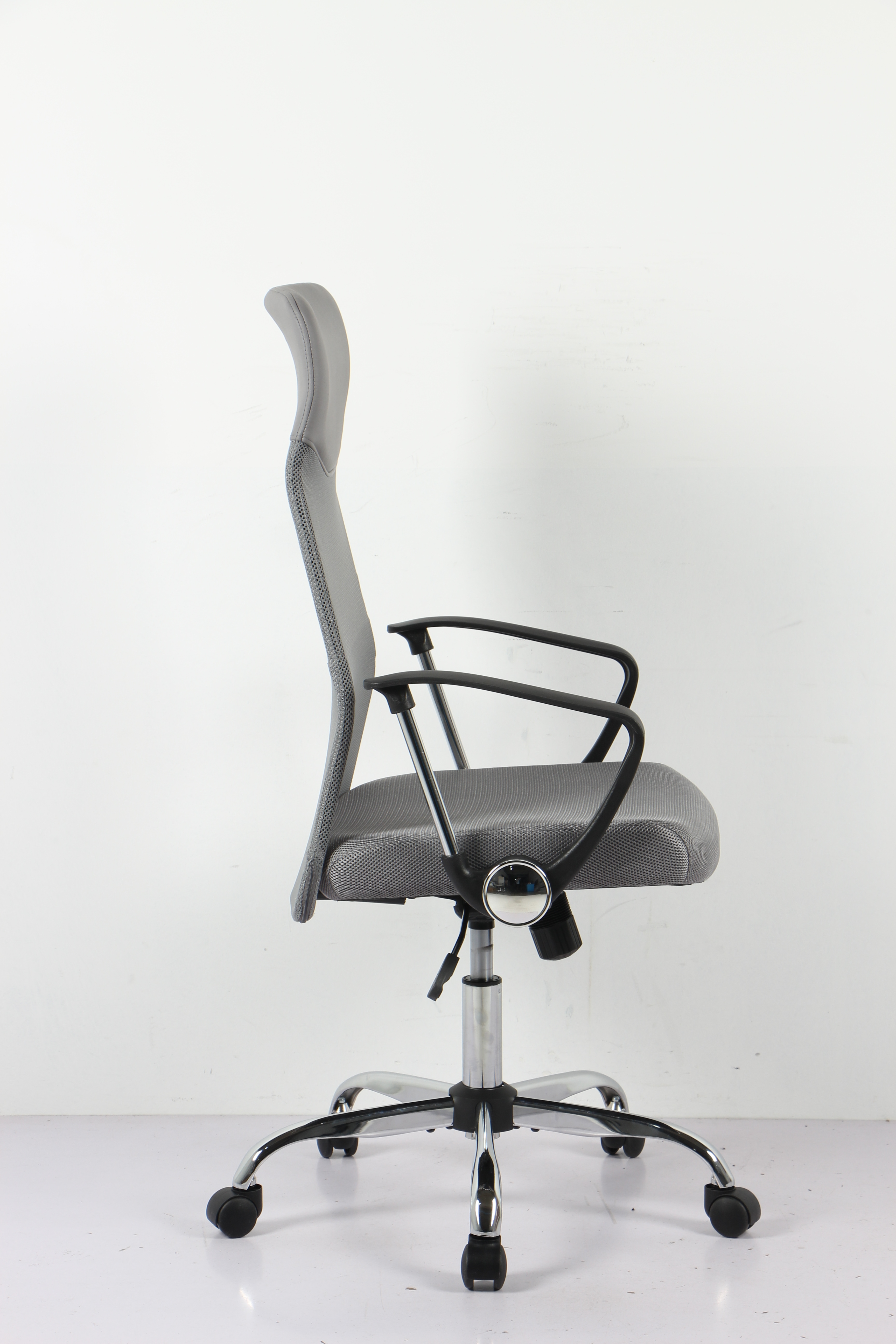 【国内発送】70【ライトグレー】オフィスチェア メッシュ+PU ハイバック　大人気