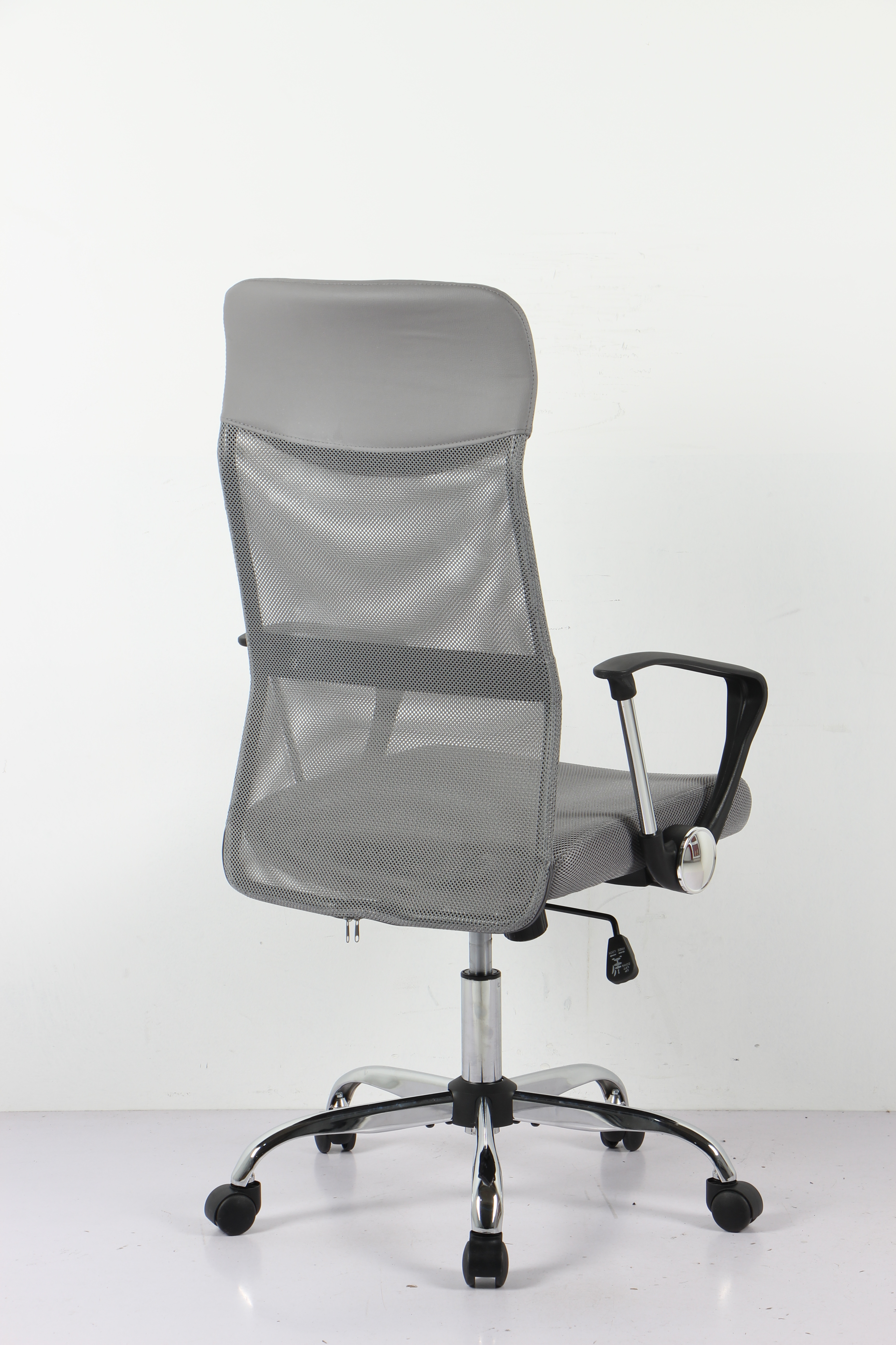 【国内発送】70【ライトグレー】オフィスチェア メッシュ+PU ハイバック　大人気