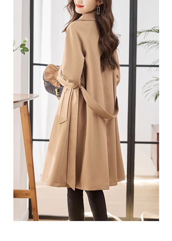 トレンチコート レディース 春秋コート ミディアムコート イギリス風 スプリングコート 春コート アウター オシャレ 大人 上品 無地 通勤 着痩せ カジュアル ブラック ベージュ 小さいサイズ 大き