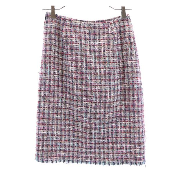 ルネ 日本製 チェック ミニ丈 ツイード スカート 34 Rene サイドジップ レディース ルネ 日本製 チェック ミニ丈 ツイード スカート 34 Rene サイドジップ レディース