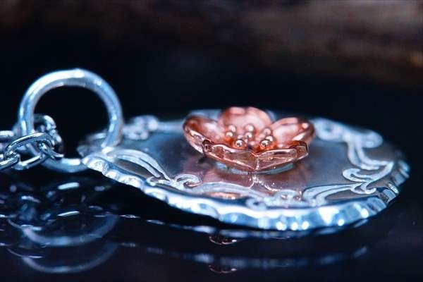 シルバーアクセサリー 桜 花 チェリー ツタ ピンクゴールド プレート メンズ レディース ペンダント ネックレス シルバーアクセサリー 桜 花 チェリー ツタ ピンクゴールド プレート メンズ レディース ペンダント ネックレス