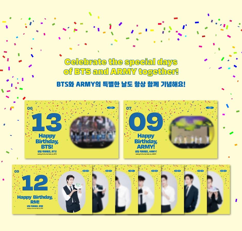 365 BTS DAYS (アウトボックス + カレンダー + ポスター 1枚 + ステッカー 12枚 セット) 防弾少年団 万年カレンダー