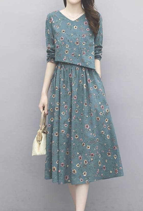 ワンピース スカート ミモレ丈 ロング丈 アシンメトリー 長袖 Vネック 花柄 フレア レディース かわいい 大人可愛い きれいめ こなれ感 シンプル カジュアル 主役級 存在感 個性的 モダン フェ ワンピース スカート ミモレ丈 ロング丈 アシンメトリー 長袖 Vネック 花柄 フレア レディース かわいい 大人可愛い きれいめ こなれ感 シンプル カジュアル 主役級 存在感 個性的 モダン フェ