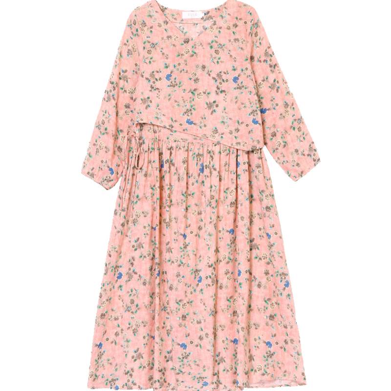 ワンピース スカート ミモレ丈 ロング丈 アシンメトリー 長袖 Vネック 花柄 フレア レディース かわいい 大人可愛い きれいめ こなれ感 シンプル カジュアル 主役級 存在感 個性的 モダン フェ ワンピース スカート ミモレ丈 ロング丈 アシンメトリー 長袖 Vネック 花柄 フレア レディース かわいい 大人可愛い きれいめ こなれ感 シンプル カジュアル 主役級 存在感 個性的 モダン フェ