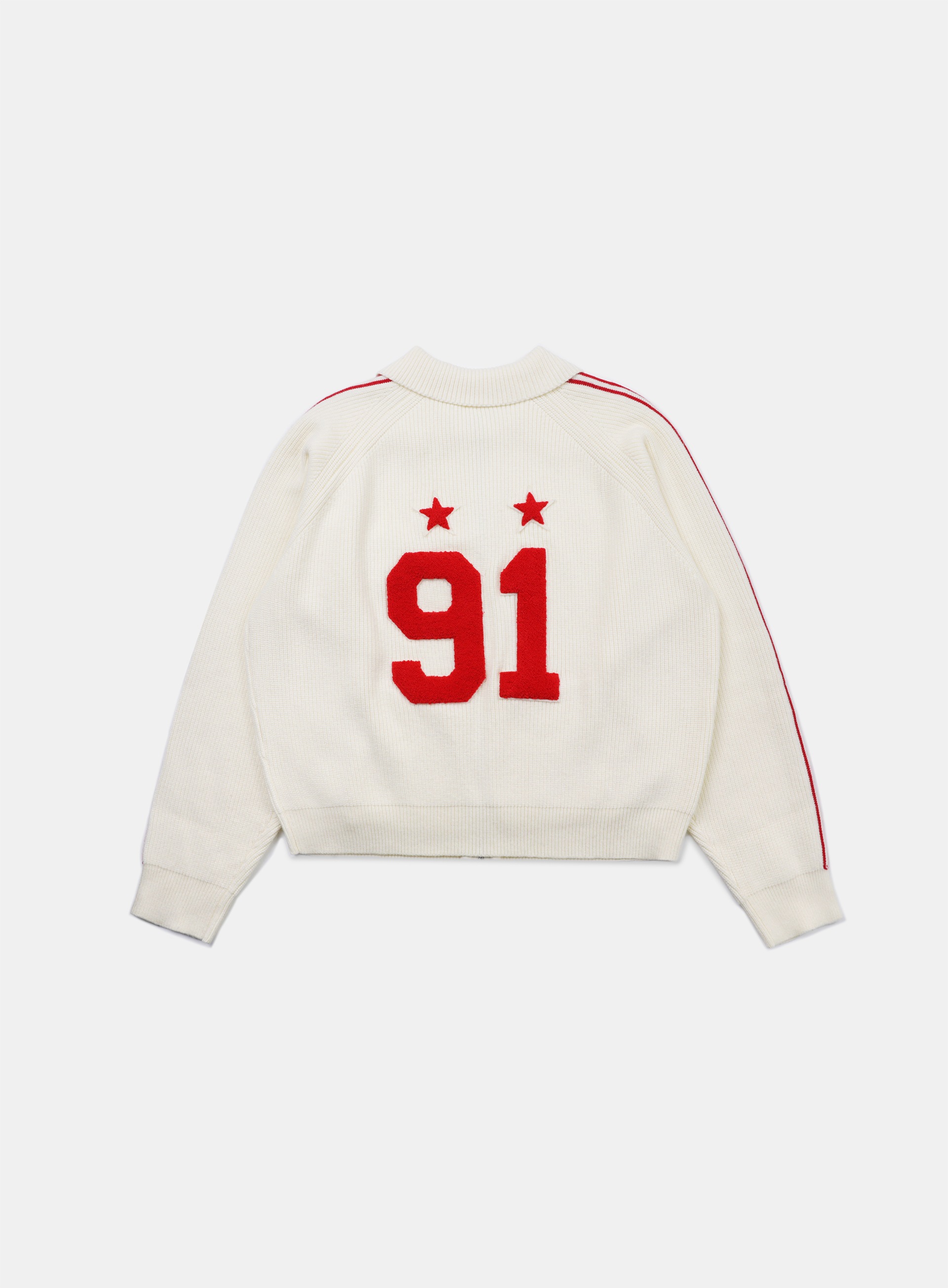 BADBLOOD】 BILLY TRACK ZIP-UP SWEATER : CREAM BADBLOOD】 BILLY TRACK ZIP-UP SWEATER : CREAM