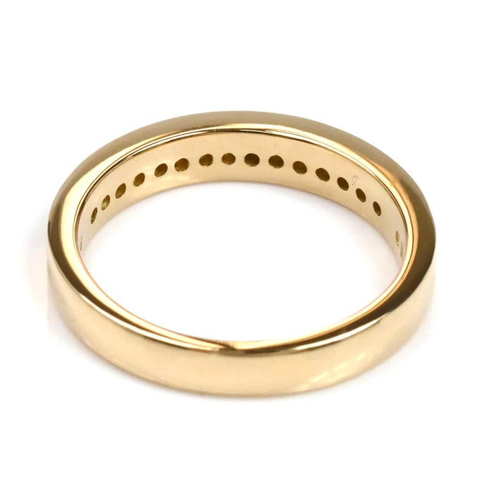 K18YG イエローゴールド ハーフエタニティ リング・指輪 ダイヤモンド0.16ct 8号 3.7g レディース 中古 美品 K18YG イエローゴールド ハーフエタニティ リング・指輪 ダイヤモンド0.16ct 8号 3.7g レディース 中古 美品