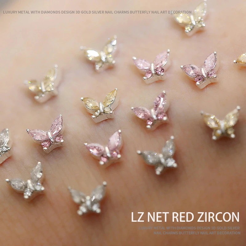 5粒ドリル合金ネイルアクセサリー蝶の爪飾りドリル