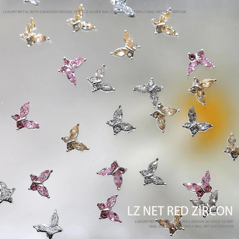 5粒ドリル合金ネイルアクセサリー蝶の爪飾りドリル