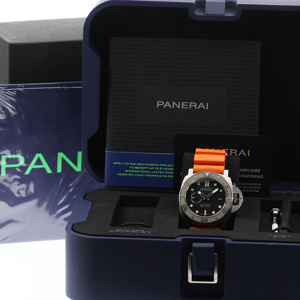 パネライ PANERAI PAM00984 サブマーシブル マイク・ホーン エディション スモールセコンド 自動巻き メンズ 良品 箱・保証書付き_889448【中古】 パネライ PANERAI PAM00984 サブマーシブル マイク・ホーン エディション スモールセコンド 自動巻き メンズ 良品 箱・保証書付き_889448【中古】
