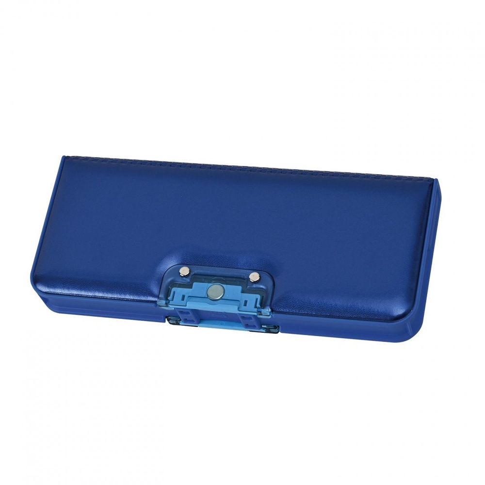 （まとめ買い）オートロック マグネット筆入 筆箱 ペンケース マリンブルー CF500MB [x3]