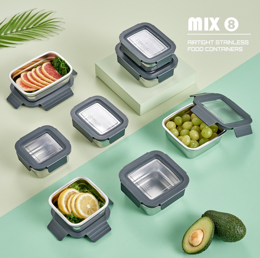 ステンレス製 密閉保存容器 8個セット 【公式通販】