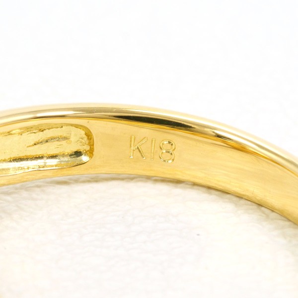 K18 18金 YG リング 8号 パール(真珠) 約8mm ダイヤ 0.03 ジュエリー 中古