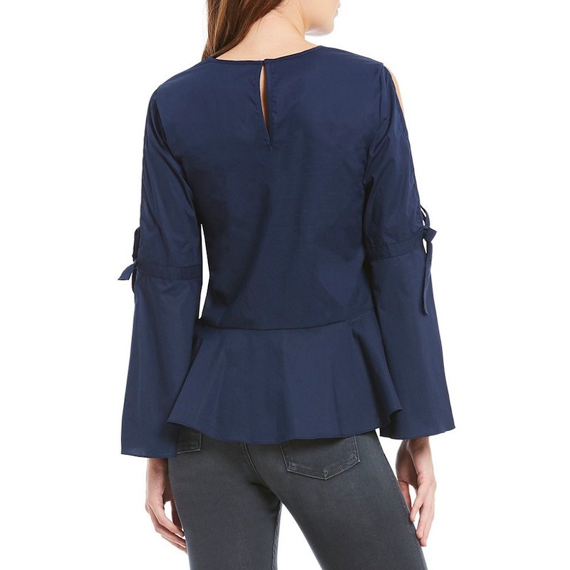 シュガーリップス レディース トップス ブラウス・シャツ【Sugarlips Split Bell Sleeve Poplin Blouse】Navy シュガーリップス レディース トップス ブラウス・シャツ【Sugarlips Split Bell Sleeve Poplin Blouse】Navy