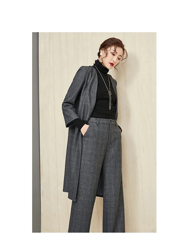スーツ レディース パンツスーツ セットアップ チェック柄 フォーマルスーツ ジャケット パンツ ロング　コート 長袖 無地 シンプル フォーマル ビジネス オフィス 通勤 ママ 入学式 入園式 卒業
