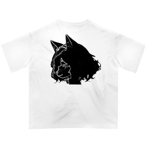 【文字入れ可能受注生産】ボーダーコリーの女の子 メイド ケモナー オーバーサイズTシャツ 【文字入れ可能受注生産】ボーダーコリーの女の子 メイド ケモナー オーバーサイズTシャツ