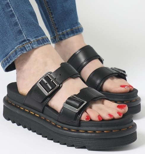 Dr. MYLES マイルス厚底レザーストラップありスポーツサンダル