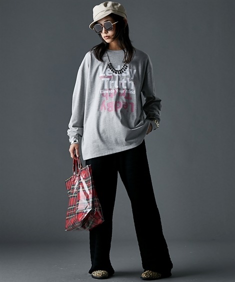 Tシャツ・カットソー ロゴプリントロングスリーブTシャツ 大きいサイズ有 GEVS. Tシャツ・カットソー ロゴプリントロングスリーブTシャツ 大きいサイズ有 GEVS.