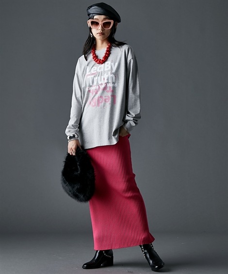 Tシャツ・カットソー ロゴプリントロングスリーブTシャツ 大きいサイズ有 GEVS. Tシャツ・カットソー ロゴプリントロングスリーブTシャツ 大きいサイズ有 GEVS.