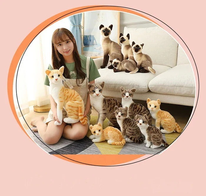 猫 ぬいぐるみ リアル シャムネコ タヌキ猫 茶トラ猫 ペット シャム猫 ねこ 本物 そっくり ネコ 子ども キッズ ギフト クリスマス プレゼント 子供 女の子 男の子 癒し ふわふわ