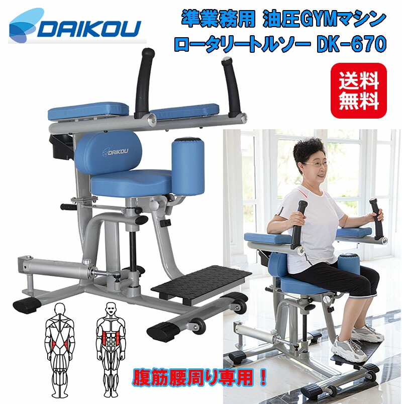 DAIKOU 準業務用 油圧GYMマシン ロータリートルソー DK-670 トレーニングマシン 体幹 体幹筋 ウエスト わき腹 ひねり リハビリ フ DAIKOU 準業務用 油圧GYMマシン ロータリートルソー DK-670 トレーニングマシン 体幹 体幹筋 ウエスト わき腹 ひねり リハビリ フ