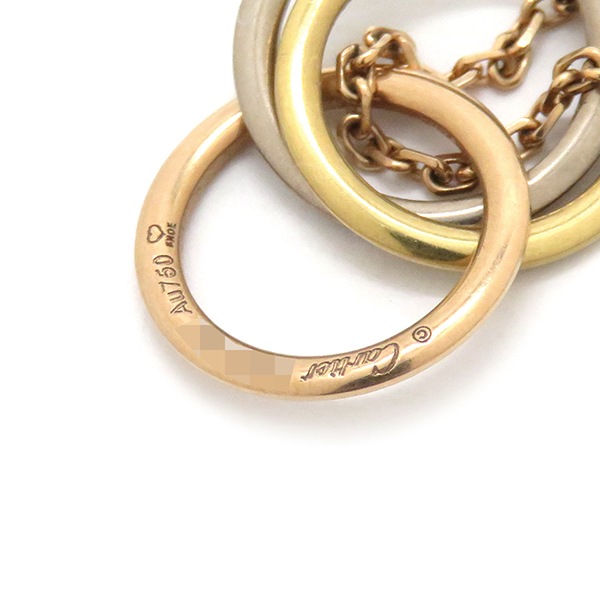 カルティエ Cartier ピアス トリニティ ダイヤ K18YG K18PG K18WG ホワイトゴールドXイエローゴールドXピンクゴールド ドロップ 1P 750 18K 【ケース】【中古】