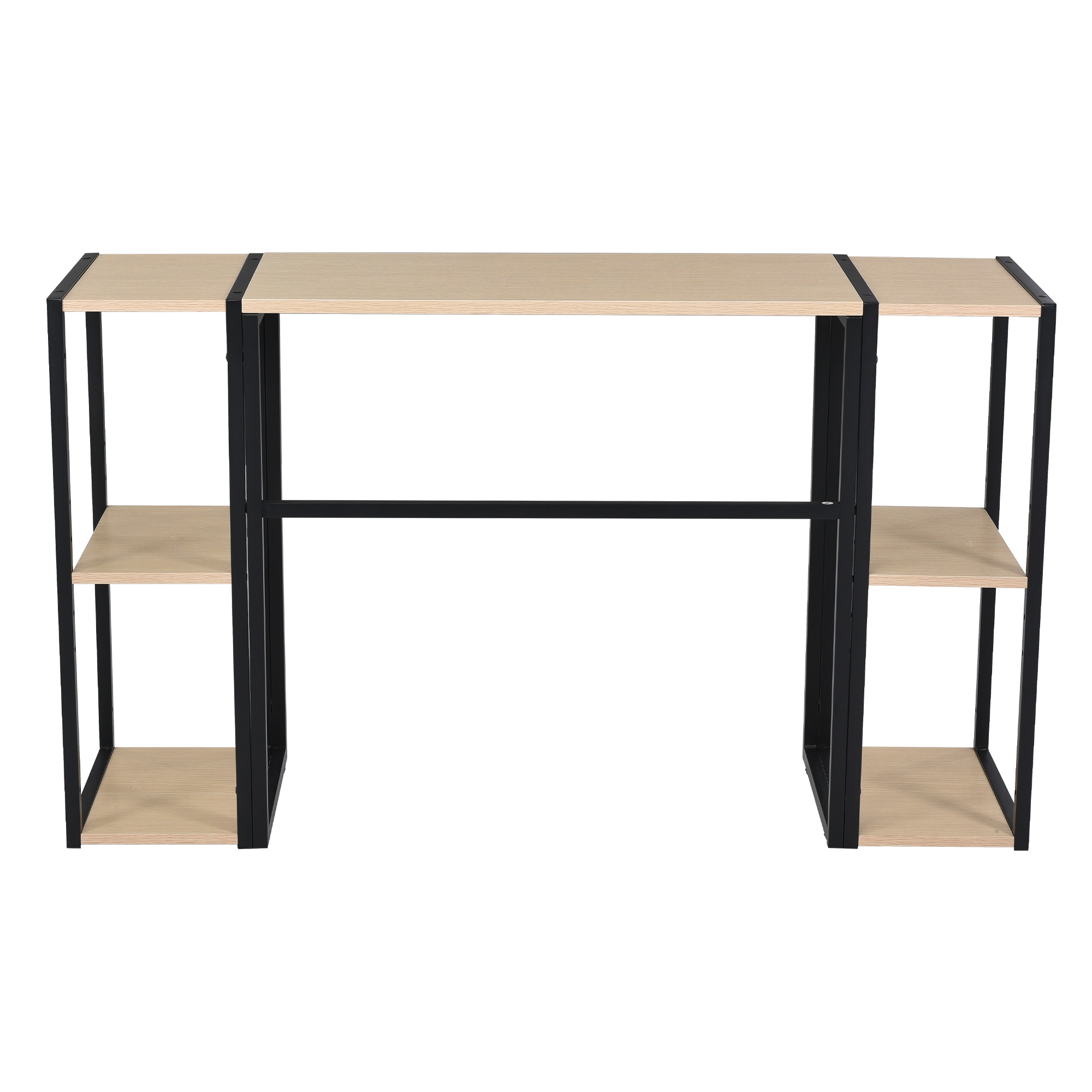 【国内発送,送料無料】【新品登場】H型パソコンデスク 収納ラック2個付き オフィスデスク ラクラクに組み合わせ可能 木製 ミシン台 学習机 【ナチュラル】