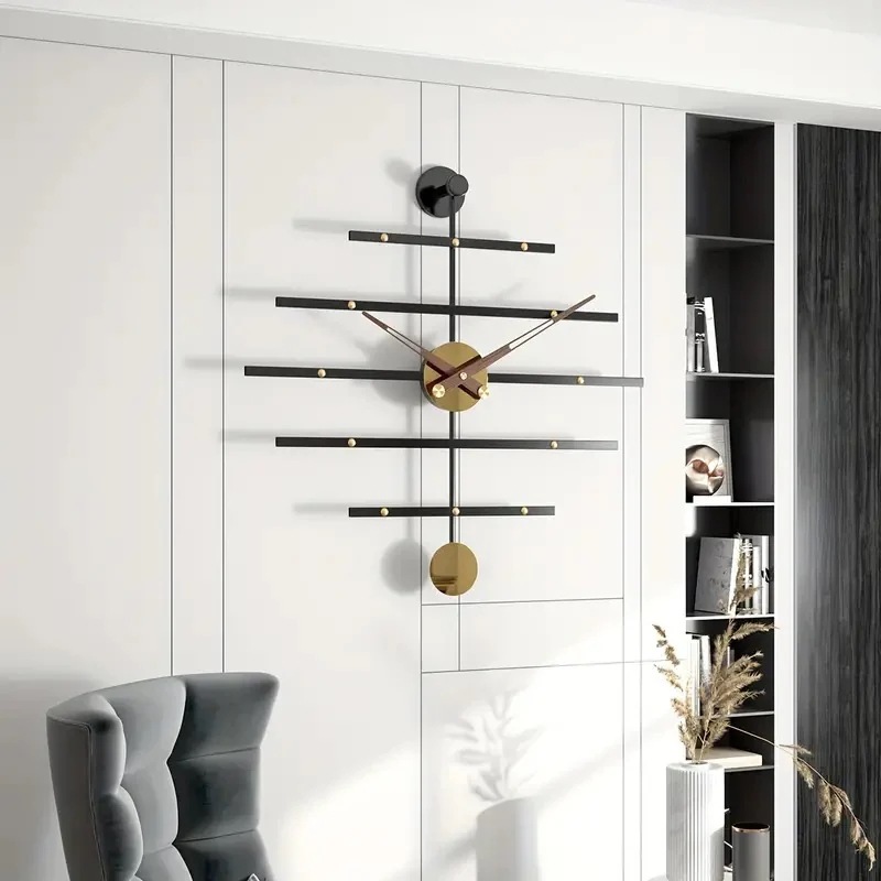 壁掛け時計 モダン ヨーロピアンデザイン メタルフレーム サイレント 静音 リビング インテリア モダン シンプル お洒落 スタイリッシュ 4-7