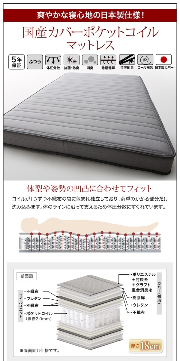 スーパーワイドキングサイズ 大型 モダン フロアベッド [アルボル] [国産カバーポケットコイルマットレス付き] ワイドK240（SDx2） [フレーム色]ダークブラウン