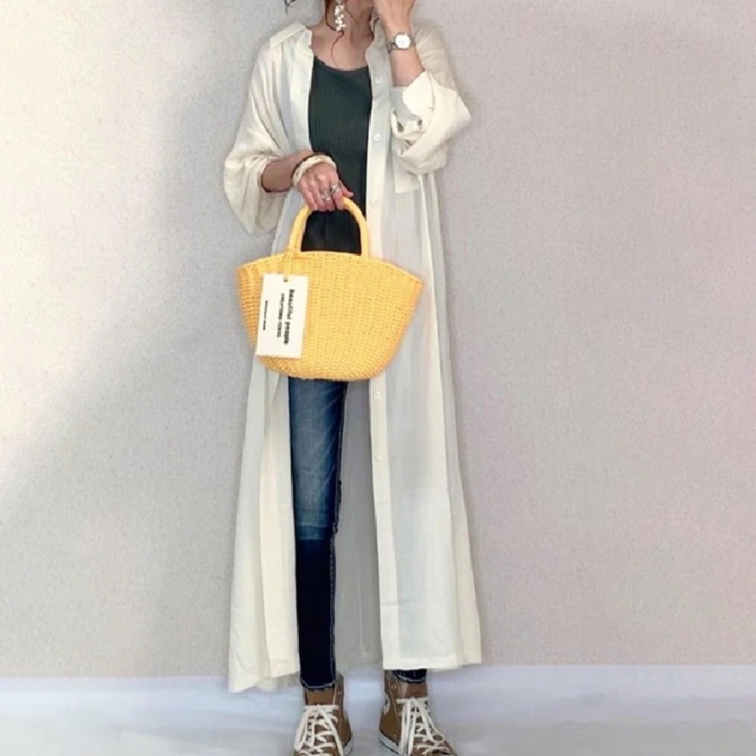 【輝いて超人気】 シングルブレスト Vネックスリットロング丈 シャツ ワンピース 【輝いて超人気】 シングルブレスト Vネックスリットロング丈 シャツ ワンピース