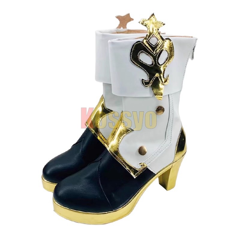 コスプレ靴 クロリンデ 原神 げんしん ウィッグ付き ブーツ 下駄 シューズ 長靴 コスプレ クリスマス ハロウィン