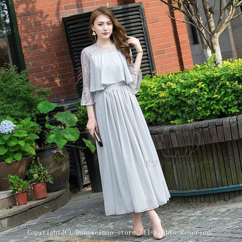 パーティードレス ドレス 結婚式 ワンピース 顔合わせ 服装 50代 Aライン フォーマル 袖あり 同窓会 謝恩会 代 30代 大きいサイズ 成人式 二次会 披露宴119