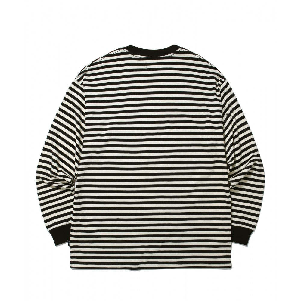 YALE (23SS) EMBROIDERY HANDSOME DAN STRIPE LS BLACK
