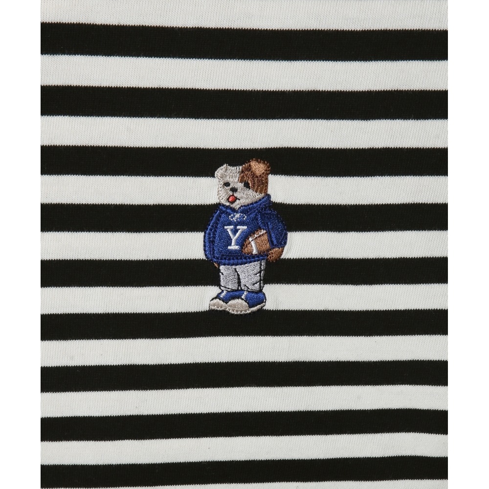 YALE (23SS) EMBROIDERY HANDSOME DAN STRIPE LS BLACK