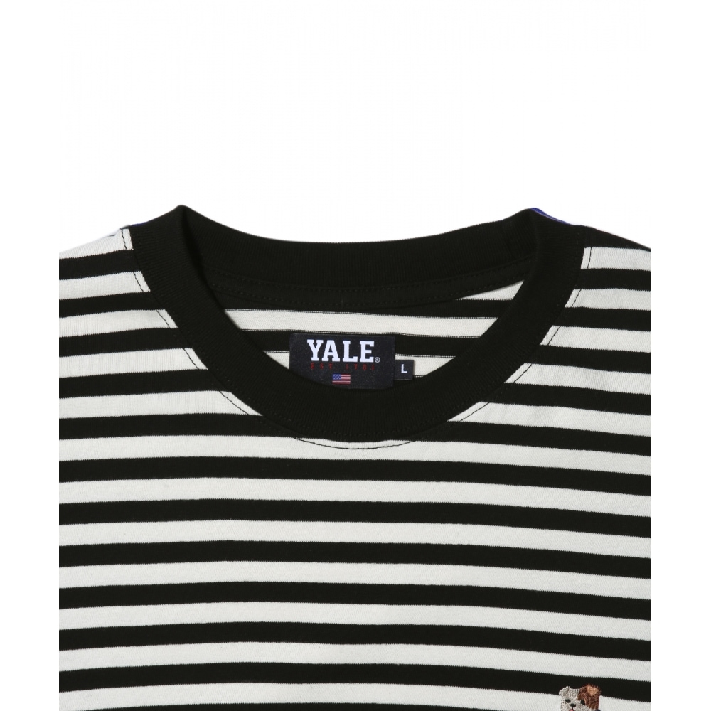 YALE (23SS) EMBROIDERY HANDSOME DAN STRIPE LS BLACK