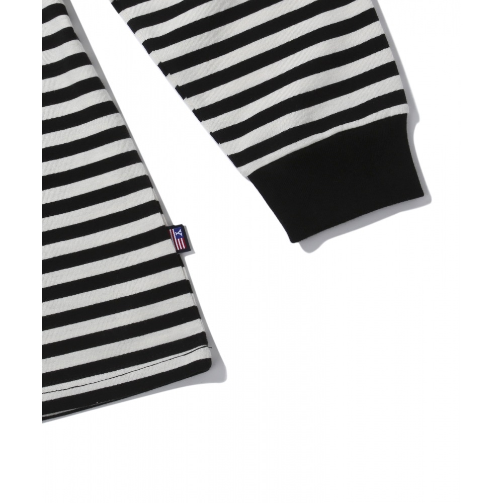 YALE (23SS) EMBROIDERY HANDSOME DAN STRIPE LS BLACK