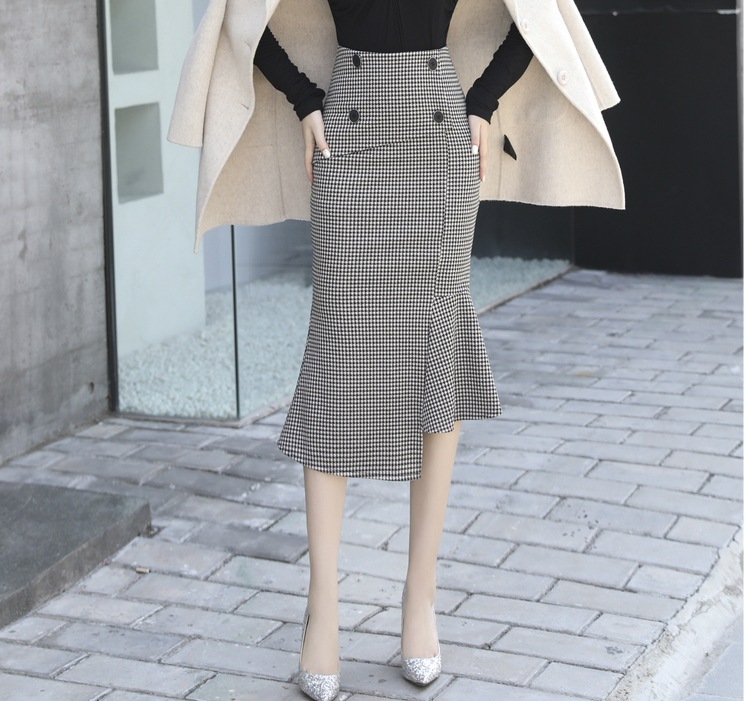 スカート レトロ モテアイテム スカート ボトムス ロングスカート タイトスカート ロング ロング丈 7分丈 ミディアム丈 スリム タイト 細身 マーメイド スマート ウエストマーク ファスナー