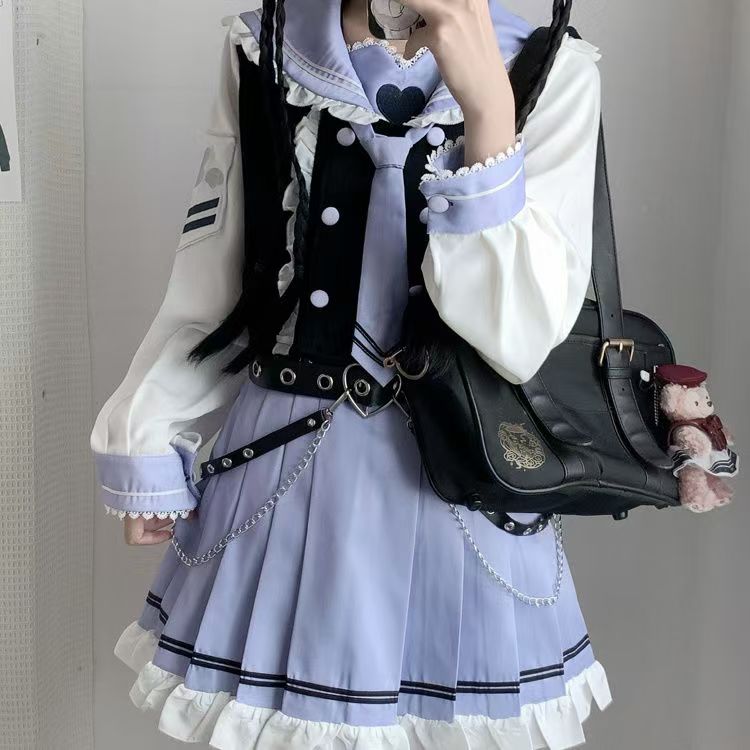 JK制服女子大生風セーラー服和風甘可愛い学生服韓国ファッション春秋服