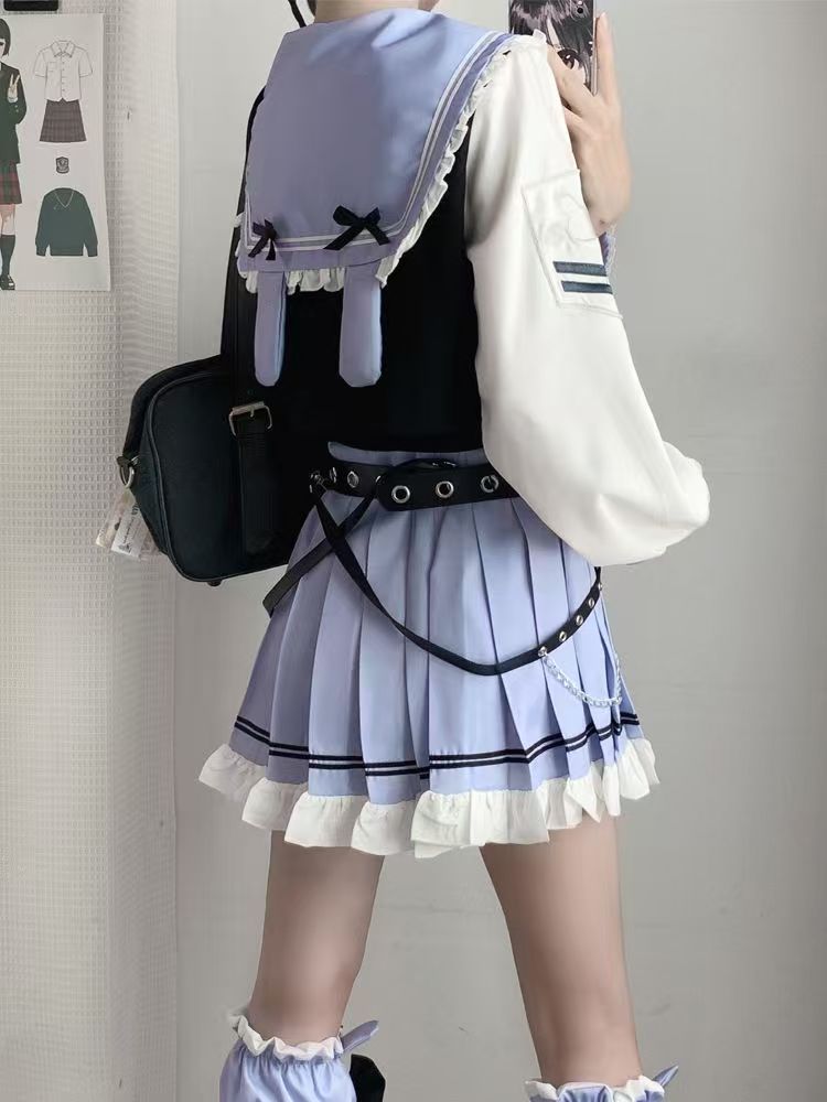 JK制服女子大生風セーラー服和風甘可愛い学生服韓国ファッション春秋服